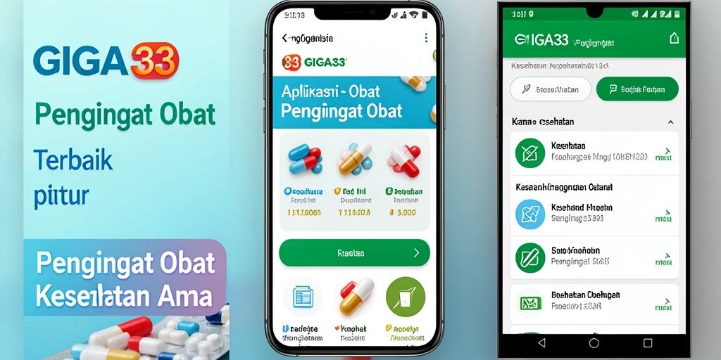 Tampilan antarmuka utama GIGA33 yang memudahkan pengaturan pengingat obat.