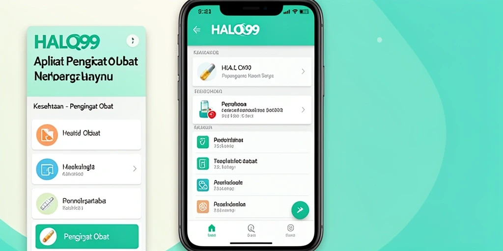 Tampilan antarmuka HALO99 yang sederhana dan fungsional dalam mengingatkan jadwal obat.