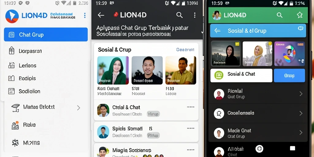 Antarmuka LION4D menampilkan fitur Chat Grup yang user-friendly.