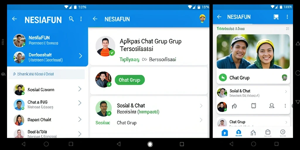 Antarmuka intuitif NESIAFUN untuk chat grup yang menyenangkan.