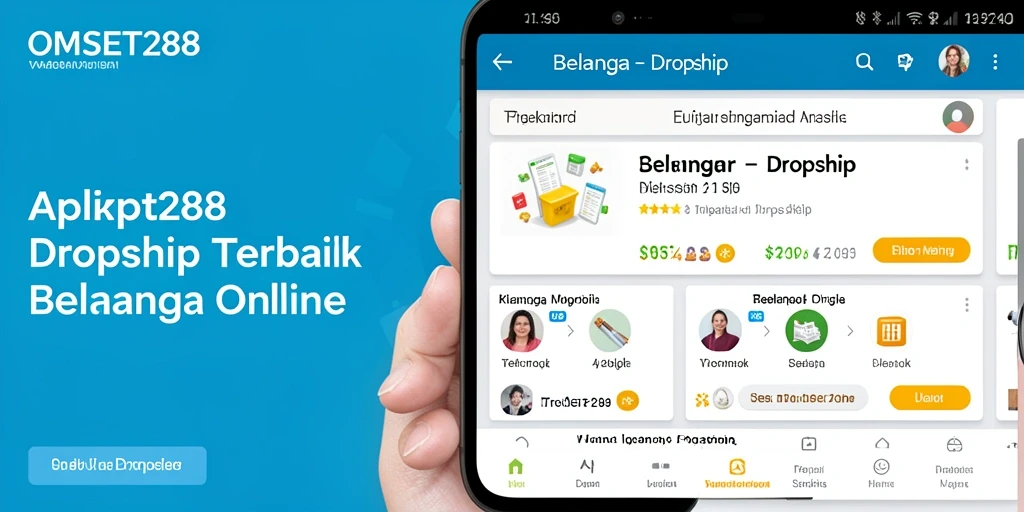 Tampilan antarmuka pengguna OMSET288 untuk kemudahan belanja dropship.