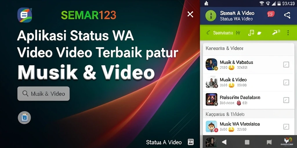 Antarmuka SEMAR123 yang menarik dan mudah digunakan untuk Status WA Video.
