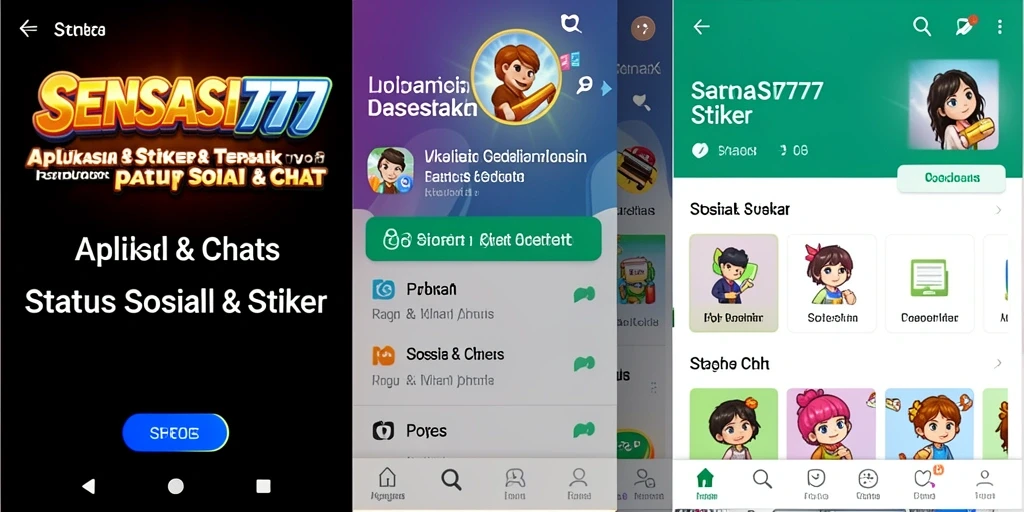 Tampilan antarmuka SENSASI777 dengan pilihan stiker menarik.