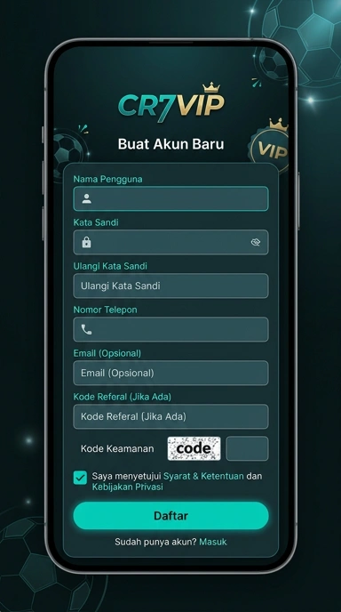 Panduan Registrasi Akun Baru di cr7vip